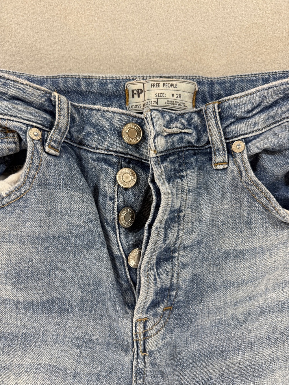 Free People Cropped Wide Leg Jeans Light Wash High Rise Button Fly Women’s 26 - Picture 3 of 12